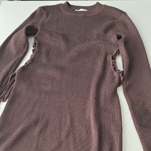 Madden Girl Chocolate Ribbed Knit Top